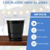 Lilymicky 600 PACK 2 oz Plastic Shot Glasses, Mini Black Disposable Shot Cups for Parties, Carnivals, and Any Events view 2