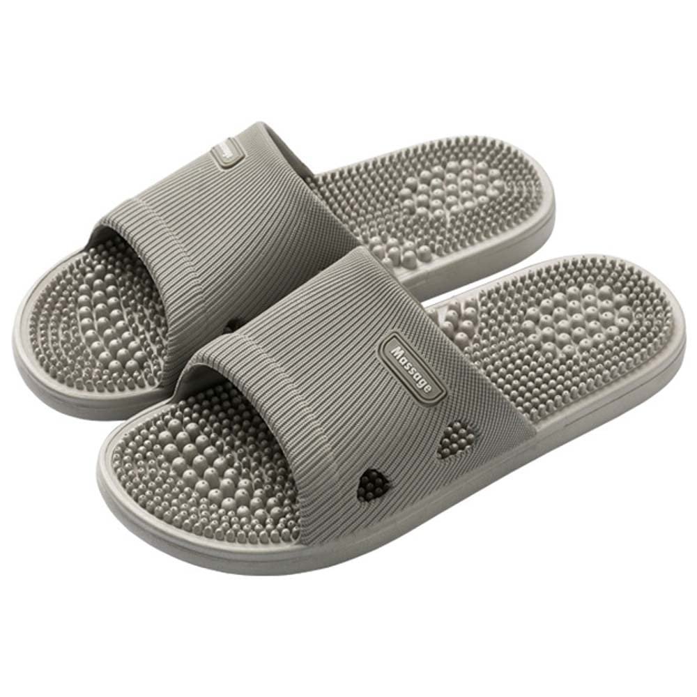 HMWEB Massage Slippers for Women Men Acupressure Foot Plantar Fasciitis Sliders House Ladies Reflexology Sandals Shower Shoes Non-Slip Quick Drying Pool Beach Indoor Outdoor Grey