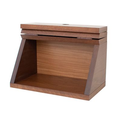 366746 Modern Buddhist Altar that fits in with Interior, Compact Size, Width 13.8 inches (35 cm), Height 8.7 inches (22 cm), Depth 7.9 inches (20 cm), Walnut Color, Top Opening Door, Memorial Box