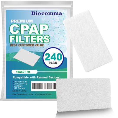 Biocomma Disposable CPAP Filters - Fits All ResMed Air 10, Airsense 10, Aircurve 10, S9 Series, Airstart (240)
