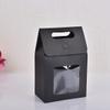 Queenbox 10 Pcs 15x9.8x5.8cm Kraft Paper Gift Boxes with Clear Window and Handle, Stand Up Gift Bag Empty Food Packing Boxes Jewelry Packaging, Black view 4
