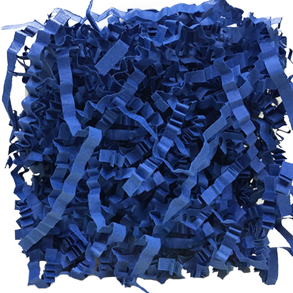 LKXHarleya 100g Cut Crinkle Paper Shred Filler for Gift Wrapping & Basket Filling, Dark Blue