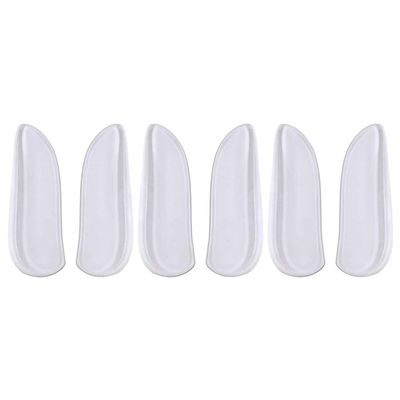 Heel Wedge Silicone Insoles: Gel Supination Pronation Corrective Adhesive Shoe Inserts for Foot Alignment Knock Knee Pain Bow Legs Transparent 3 Pairs