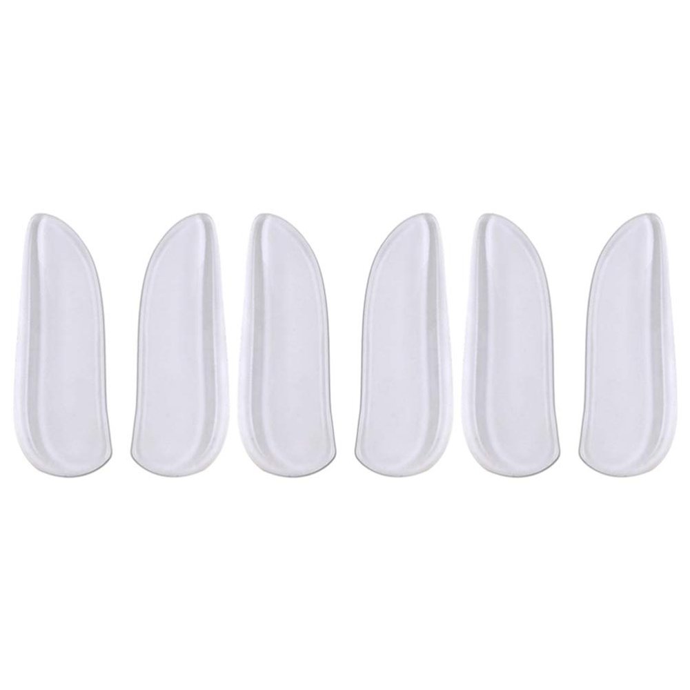 Heel Wedge Silicone Insoles: Gel Supination Pronation Corrective Adhesive Shoe Inserts for Foot Alignment Knock Knee Pain Bow Legs Transparent 3 Pairs