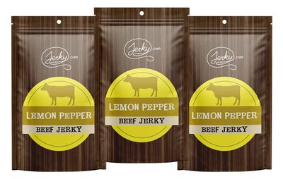 Jerky.com All Natural Pepper Beef Jerky - No Added Preservatives, No MSG or Nitrates - Bold Peppercorn Bite, 100% Lean Beef, Jerky Snacks for Men (2.5 Ounce, Pack of 3)