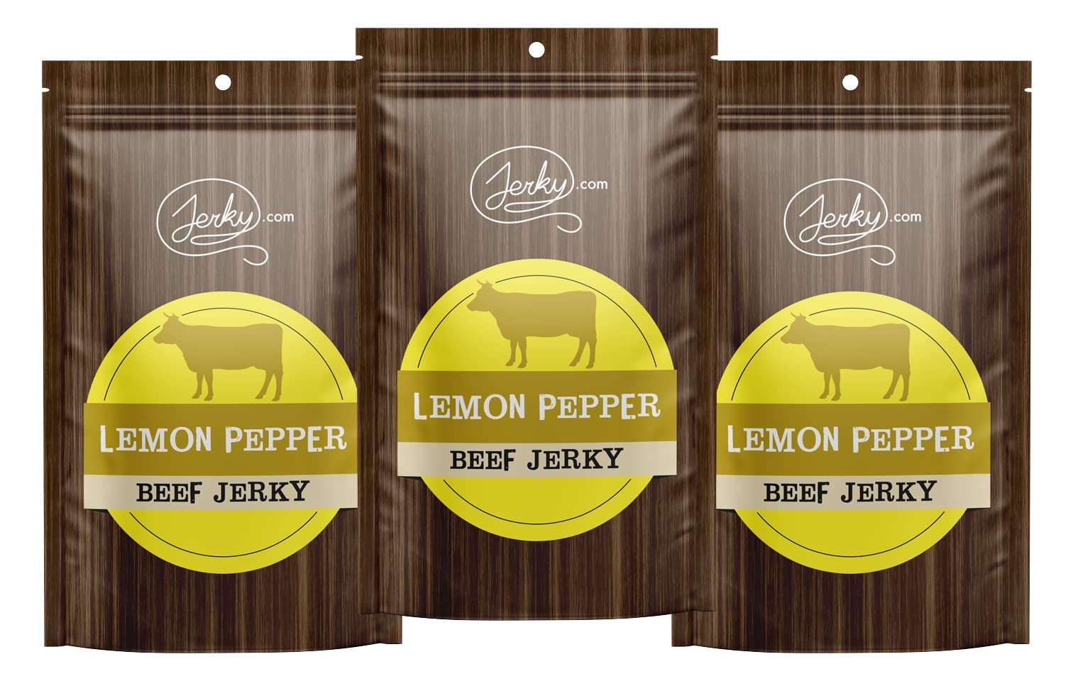 Jerky.com All Natural Pepper Beef Jerky - No Added Preservatives, No MSG or Nitrates - Bold Peppercorn Bite, 100% Lean Beef, Jerky Snacks for Men (2.5 Ounce, Pack of 3)