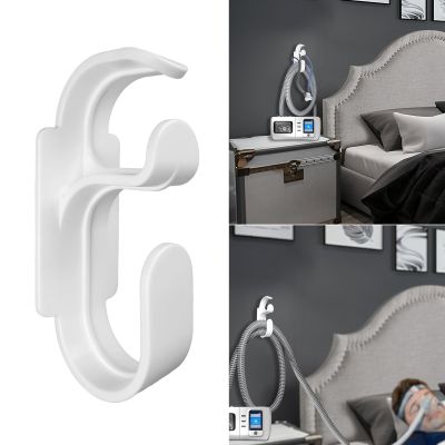 KAEDLEY Single CPAP Hose Holder Hanger for Bed - Dual Hook Anti-Unhook Design | Bedside Wall Mount with Strong Adhesive | Organize Mask & Tubes, Prevent Tangles & Leaks