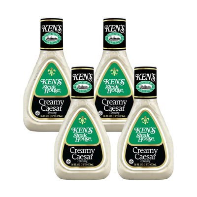 Ken's Steak House, Creamy Caesar Dressing, 16 Fl Oz (Pack of 4)