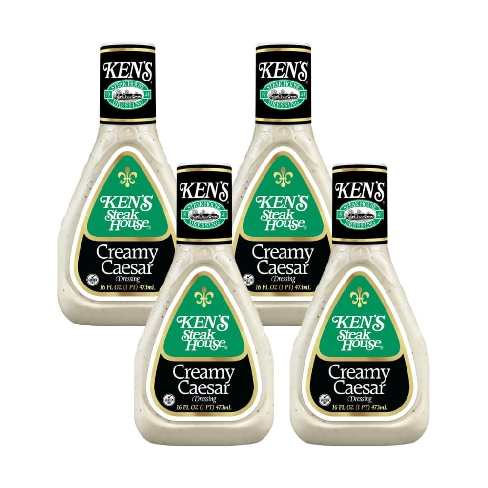 Ken's Steak House, Creamy Caesar Dressing, 16 Fl Oz (Pack of 4)