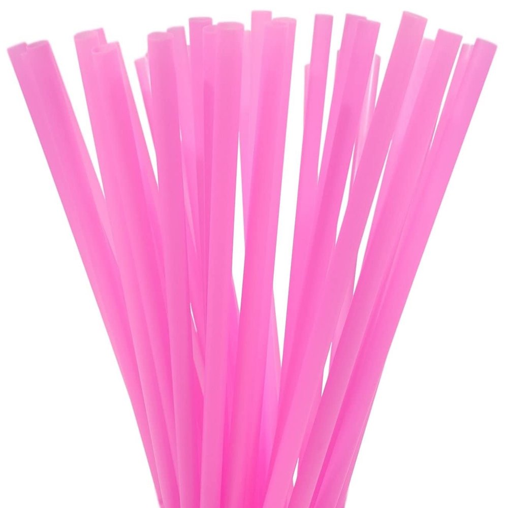 10 Inch Drinking Straws (10 Inch x 0.28 Inch) (250, Hot Pink)