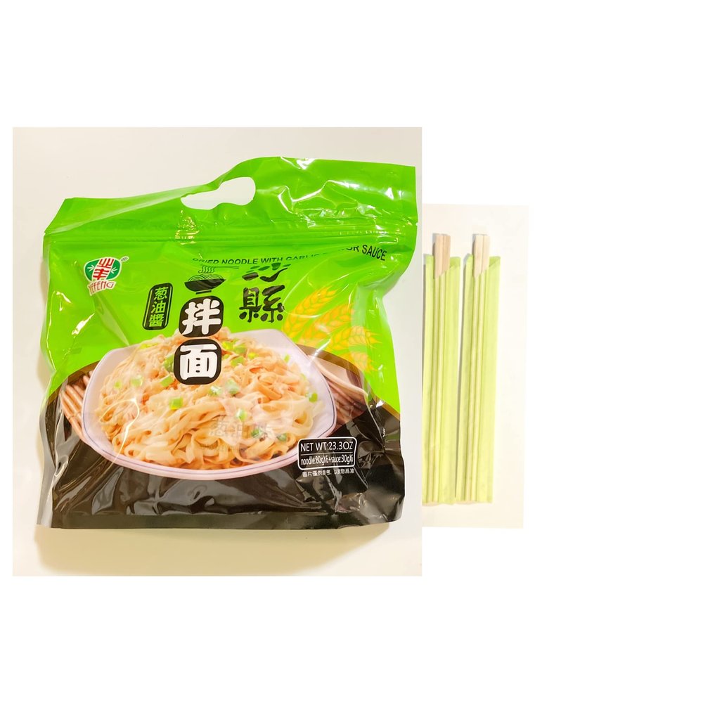 Yefeng Dried Noodle With Garlic Flavor Sauce And 2 Pairs Of Chopstick