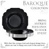 SILVER SPOONS Disposable Plastic Soup Bowls (10 Piece), Heavy Duty Disposable Soup plates (12 oz), Fine Dining Plastic Dishes For Elegant China Look, Upscaled Servings, Celebrations & Events - Black view 4