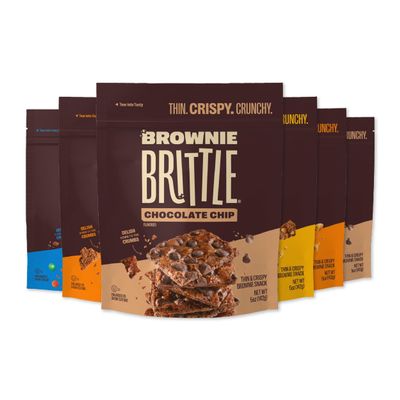 Brownie Brittle Variety Pack Thin and Crispy Sweet Snacks (Pack of 6, 5 oz), Rich Gourmet Brownie Bites Dessert