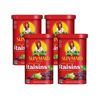 Sun-Maid Raisins Canister 20 Oz (Pack of 4)