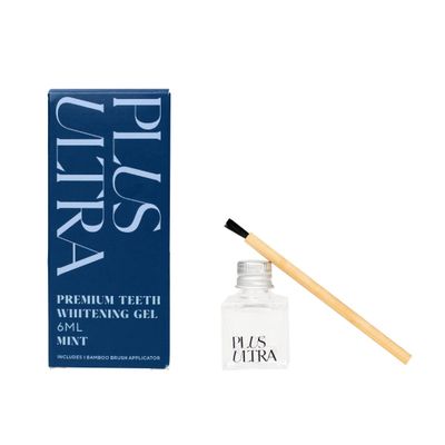 Plus Ultra Teeth Whitening Gel, 35% Carbamide Peroxide, Sensitive Teeth Whitening, Mint Flavored and Protects Enamel, Gentle, Dentist-Approved, and Sodium Hydroxide with Bamboo Brush Applicator