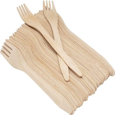 Perfect Stix 100 Pack Disposable Wooden Forks. 6 Inches Long With Longer Prongs.100% All-Natural, Eco-Friendly, Biodegradable and Compostable. Pack of 100 Forks.