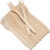 Perfect Stix 100 Pack Disposable Wooden Forks. 6 Inches Long With Longer Prongs.100% All-Natural, Eco-Friendly, Biodegradable and Compostable. Pack of 100 Forks. view 1