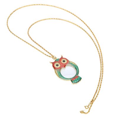 Reading Pendant Magnifying Glass, 10x Cute Owl Pattern Necklace Magnifying Glass MagnifiersVisual Impairment Aids