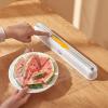 Cling Film Cutter,Reusable Food Wrap Cutter Plastic Wrap Dispenser with Slide Cutter, Refillable Foil/FilmDispenser,forClingWrapAluminum Foil, Wax Paper (Color : Green, Size : 38.6x5.7x6.2cm) view 2
