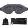 MZOO Luxury Sleep Eye Mask for Side Sleeper Men Women, Zero Eye Pressure 3D Sleeping Mask, Light Blocking Patented Design Night Blindfold, Soft Eye Shade Cover for Travel, Grey view 1