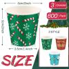 Cunhill 600 Pack 3oz Christmas Paper Cups Small Disposable Bathroom Cups with Santa Snowflake Gingerbread Design for Holiday Party, Bathroom, Winter Celebration(Snowflake Style) view 3