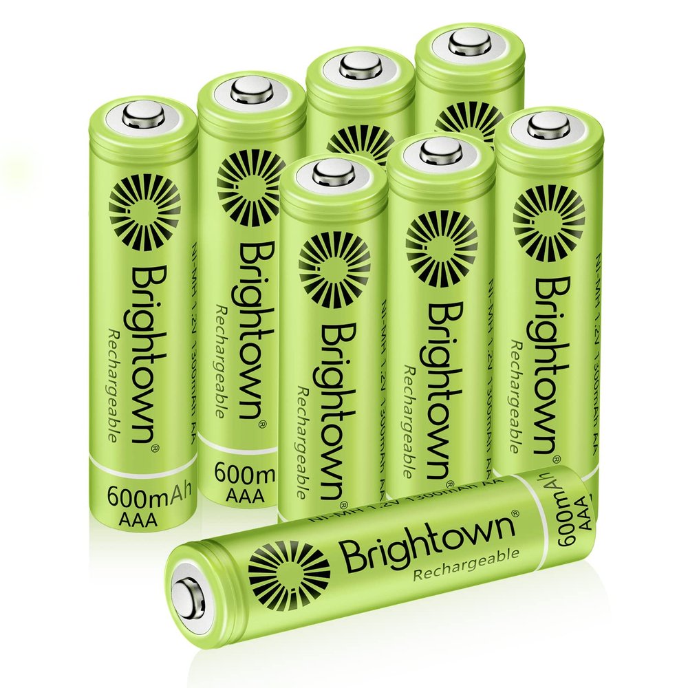 Brightown Rechargeable AAA Batteries, 600mAh NiMH Precharged Triple A Solar Batteries for Solar Lights and Household Devices