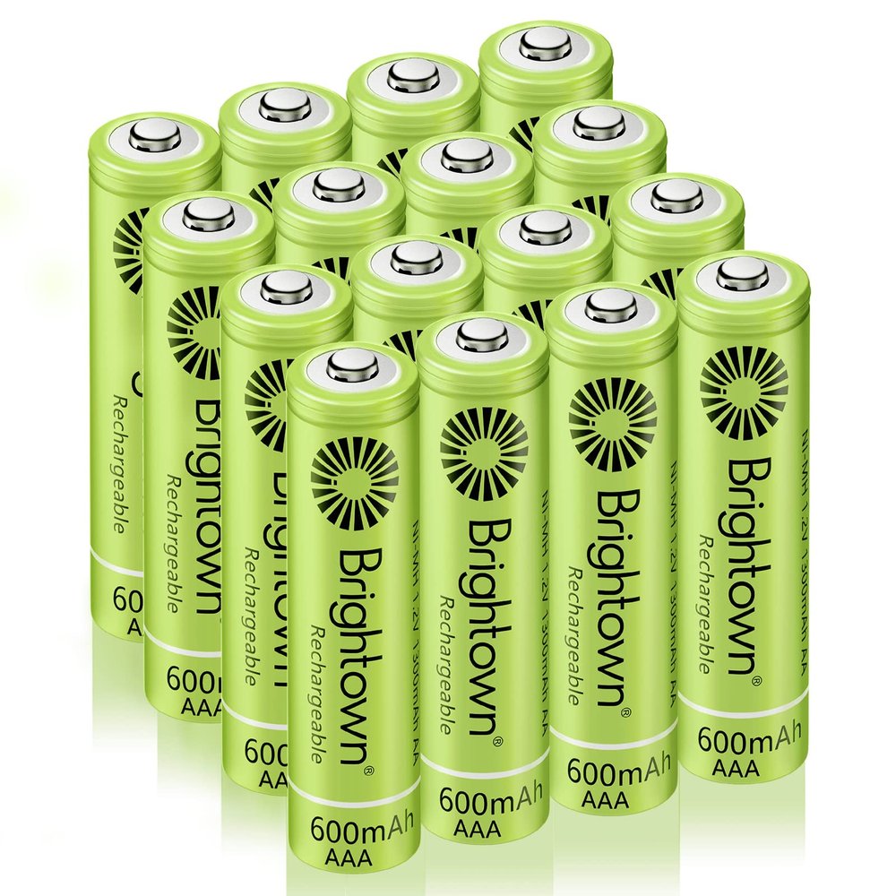 Brightown Rechargeable AAA Batteries, 600mAh NiMH Precharged Triple A Solar Batteries for Solar Lights and Household Devices