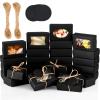 Yexiya 60 Pcs Homemade Soap Boxes 3.55 x 2.4 x 1.2 Inch Kraft Soap Box with Window Mini Gift Packaging Supplies for Homemade Bakery Candy Cookies Party Favor(Black) view 1