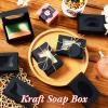 Yexiya 60 Pcs Homemade Soap Boxes 3.55 x 2.4 x 1.2 Inch Kraft Soap Box with Window Mini Gift Packaging Supplies for Homemade Bakery Candy Cookies Party Favor(Black) view 4