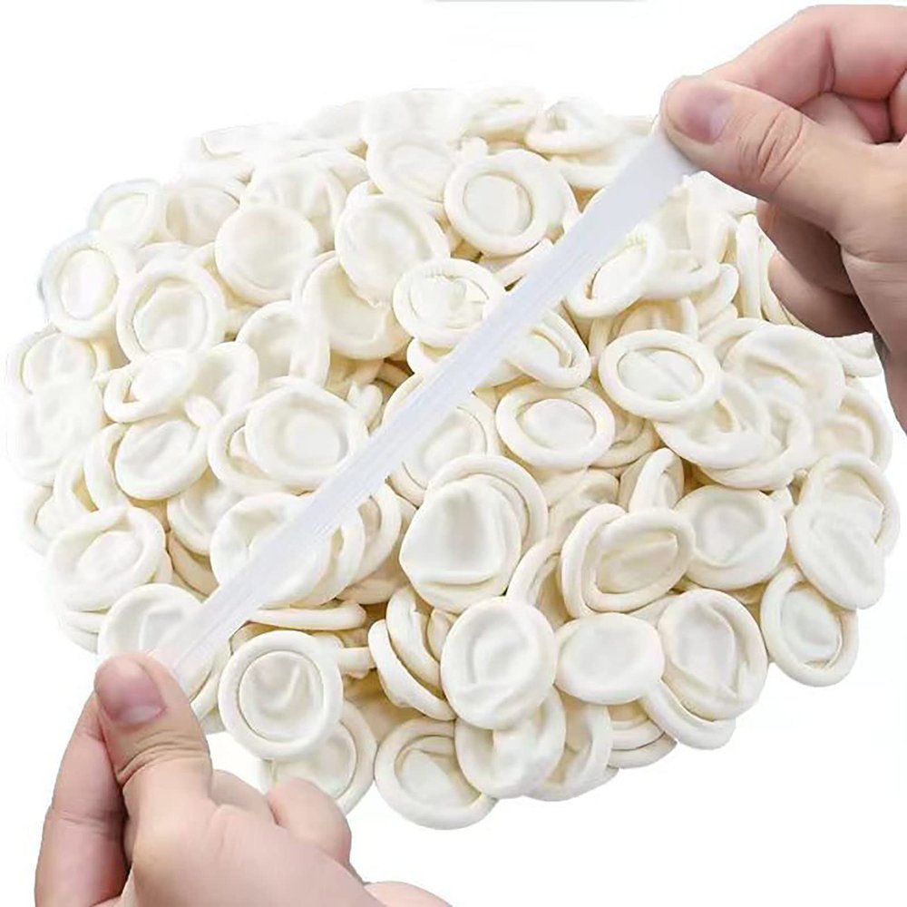 Zxfuture (Approx Between 332-342 PCS) Disposable Latex Finger Cots Anti Static Rubber Fingertips Protective, Disposable Medium Finger Gloves Finger Covers Finger Protectors Fingertips Protector
