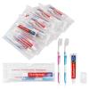 Disposable Toothbrushes with 45 Grams Toothpaste Individually Wrapped,Travel Kit White Plastic Zip Bag,Toothbrush Head Cover, Bulk Toothbrush for Homeless,Travel,Shelter,Air Bnb,Hotel,Guest (100) view 1