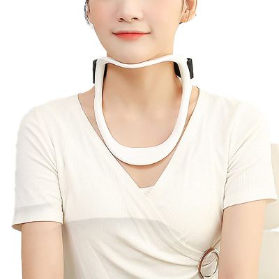 Neck Stretcher, Shoulder and Neck Fixation Brace, Adjustable Neck Brace for Aligning Neck, That Provides Light Support While Being Breathable (Color : White)
