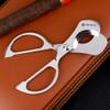 KEENSUN Cigar Scissors Cutter, Stainless Steel Guillotine Double Blade Straight Cut Scissors (Silver) with Leather Case Cigar Accessories for Cigars(2.09" Handle Width) view 4