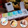 7 Day AM/PM Pills Box, Weekly Pills Organizer with 4 Alarm Reminder, Push Button Large Capacity Medicine Organizer for Vitamins, Supplements, Travel Medicine Organizer Pills Planner, White view 4