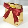 50 Burgundy 10" Pre Tied Satin Ribbon Bows with Metallic Gold Trim - Gift Wrapping DIY Wedding Birthday Favor Decorations view 4