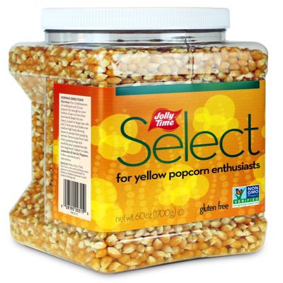 Jolly Time Popcorn Kernels, Gourmet Popping Corn for Air Popper Machine or Stovetop, Select Yellow Pop Corn, 60 Ounce Jug (Pack of 1)
