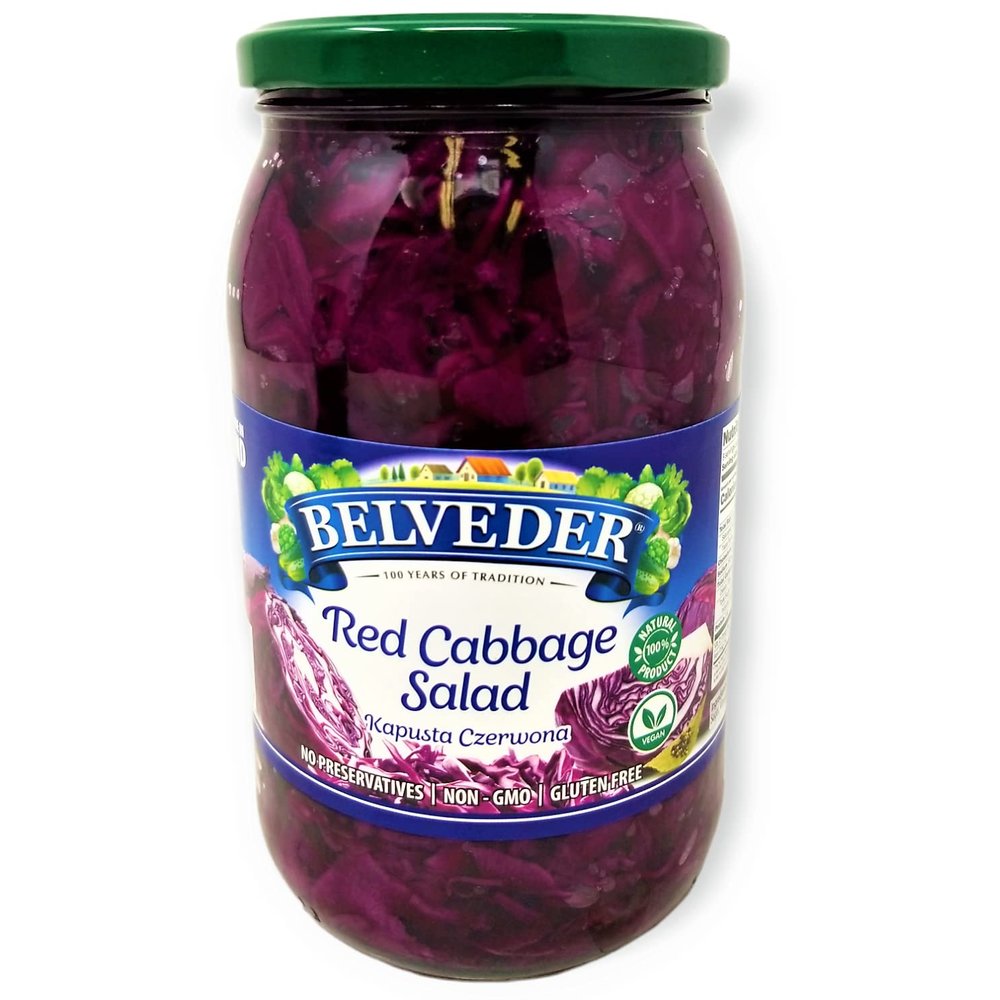 Belveder Red Cabbage Salad 31.74 oz 900g, Vegan, Non-GMO, Gluten-Free Pack of 1
