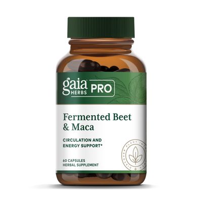 GAIA HERBS PRO Fermented Beet & Maca - Healthy Energy & Circulation Support Supplement* - Kidney Health Supplement with Beet & Carrot Root - Vegan, Gluten-Free, Soy-Free - 60 Capsules (30 Servings)