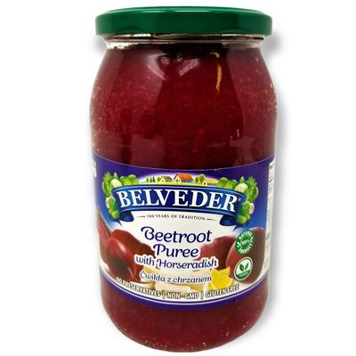 Belveder Beetroot Puree with Horseradish 31.74 oz 900g, Vegan, Non-GMO, Gluten-Free Pack of 1