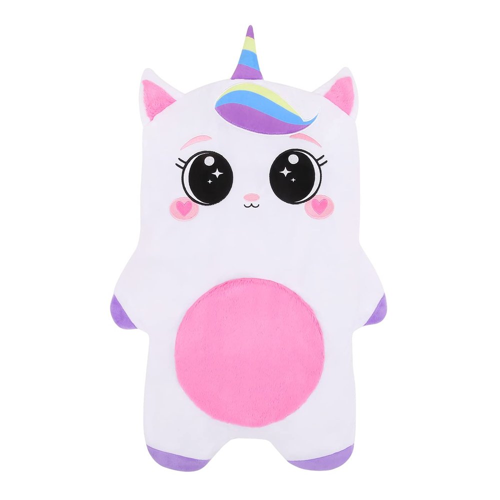 PEACE PETS Weighted Lap Pad Animal for Kids - 5 lbs or Custom Weight up to 20lbs - 23.5x16in - Washable Weighted Lap Blanket for Kids Adults School Sleep Pal Unicorn - Empty