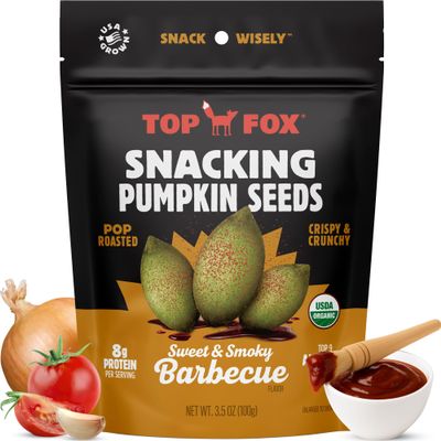 Top Fox Snacks BBQ Pumpkin Seeds to Eat (Barbecue, 3.5 oz  6 Pack) - Gluten Free Snacks, Healthy Protein Snacks, Keto Friendly Snacks, Allergen Free Snacks, Paleo & Vegan - Organic Pop-Roasted
