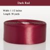 YASEO 1 1/2 Inch Dark Red Solid Satin Ribbon, 50 Yards Craft Fabric Ribbon for Gift Wrapping Floral Bouquets Wedding Party Decoration view 3