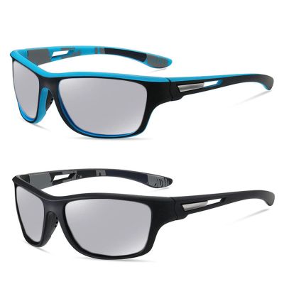 2pcs Men Sports driving Cycling Photochromic Reading Glasses Full Lens Presbyopic Sunglasses UV400-Non Bifocal (2PCS-black&blue, 2.75, multiplier_x)