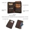 CONTACTS Cigar Humidor Leather Business Cigars Box Travel 5 Finger Cigars Clutch Organizer with Cigar Cutter Slot Lighter Slot view 3