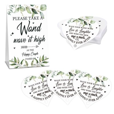 100 Heart Shape Wedding Tags & 1 Cards Tags Decor Sign for Anniversary, Engagement, Bridal Shower(Fresh Style)
