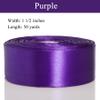 YASEO 1 1/2 Inch Purple Solid Satin Ribbon, 50 Yards Craft Fabric Ribbon for Gift Wrapping Floral Bouquets Wedding Party Decoration view 3