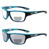 outdoor Transition Photochromic Bifocal Reading Glasses Men Safety Sports Square Fashion cycling driving Sunglasses Readers (blue, 4.0, multiplier_x) view 1