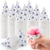 AVLA 400 Pack Snow Cone Cups, 3.7 OZ LeakProof Paper Cone Water Cups for Slush, Shaved Ice, Ice Cream, Sorbet, Water, Disposable Craft Funnels for Oil, Small Dispenser Cup, Protein Powder Drinks view 1