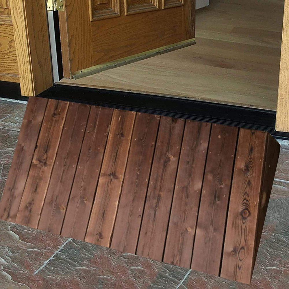 BBZY 4/7/8/10inch Rise Non-Skid Wheelchair Ramp for Home Portable Wooden Mobility Scooter Ramp for Home Steps Stairs Doorways