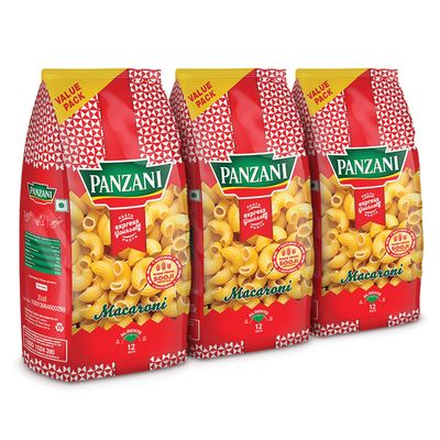 METREY Express Macaroni Pasta, 3 x 400 g (Pack of 3)